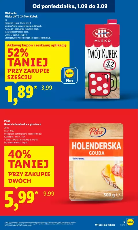 Lidl - gazetka promocyjna Oferta od poniedziałku od poniedziałku 01.09 do środy 03.09 - strona 5