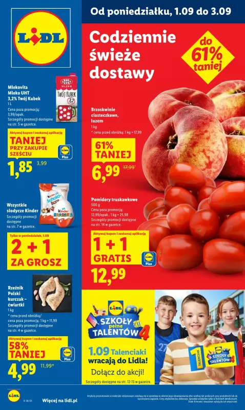 Lidl - gazetka promocyjna Oferta od poniedziałku od poniedziałku 01.09 do środy 03.09