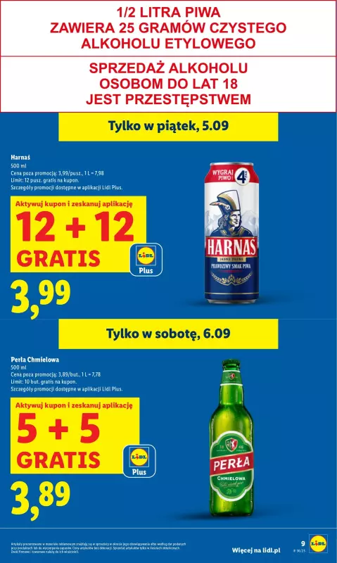 Lidl - gazetka promocyjna Oferta od czwartku od czwartku 04.09 do soboty 06.09 - strona 9