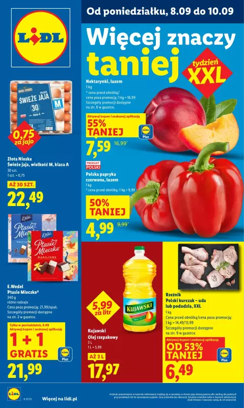 Lidl - gazetka promocyjna Oferta od poniedziałku od poniedziałku 08.09 do środy 10.09