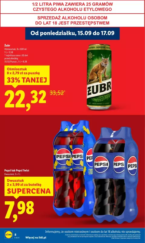 Lidl - gazetka promocyjna Oferta od poniedziałku od poniedziałku 15.09 do środy 17.09 - strona 8