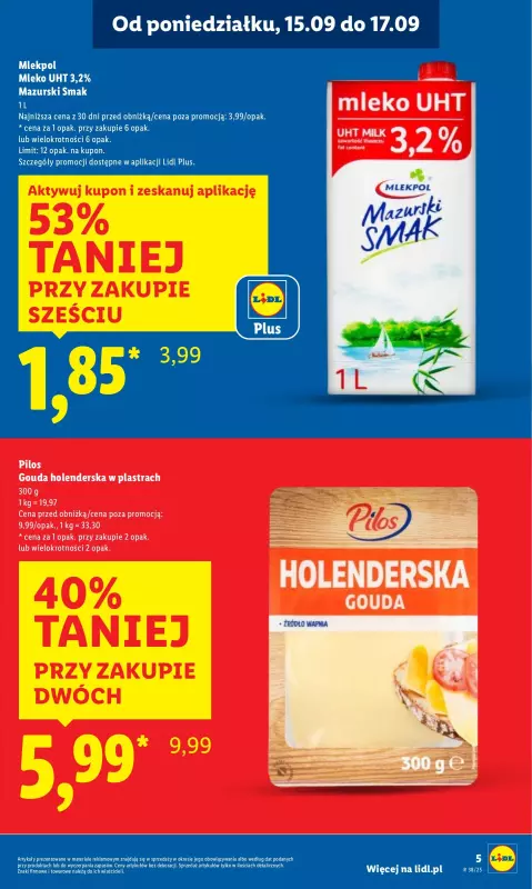 Lidl - gazetka promocyjna Oferta od poniedziałku od poniedziałku 15.09 do środy 17.09 - strona 5