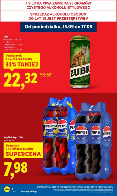 Lidl - gazetka promocyjna Oferta od poniedziałku od poniedziałku 15.09 do środy 17.09 - strona 8