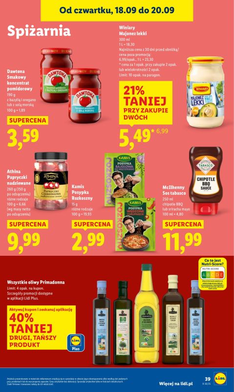 Lidl - gazetka promocyjna Oferta od czwartku od czwartku 18.09 do soboty 20.09 - strona 45