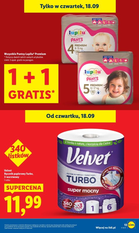 Lidl - gazetka promocyjna Oferta od czwartku od czwartku 18.09 do soboty 20.09 - strona 13
