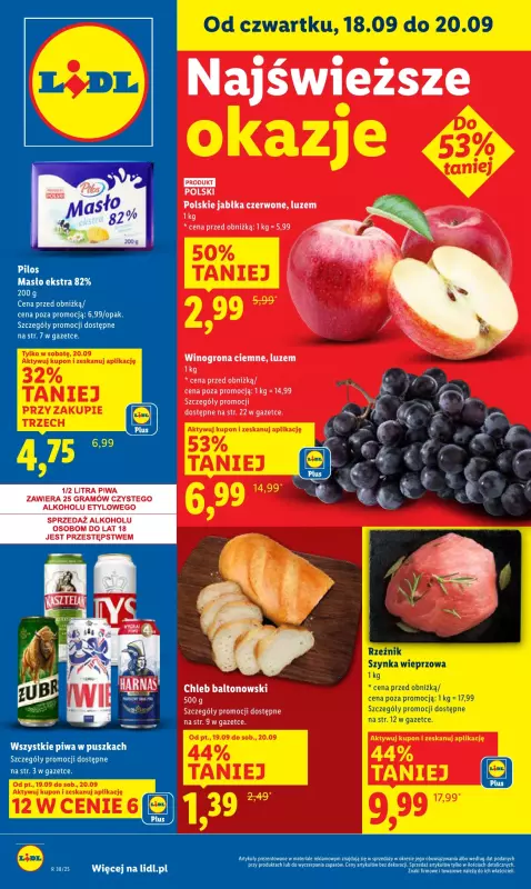 Lidl - gazetka promocyjna Oferta od czwartku od czwartku 18.09 do soboty 20.09
