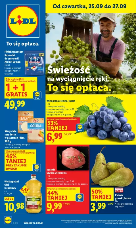 Lidl - gazetka promocyjna Oferta od czwartku od czwartku 25.09 do soboty 27.09