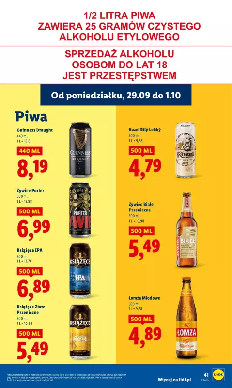Lidl - gazetka promocyjna Oferta od poniedziałku od poniedziałku 29.09 do środy 01.10 - strona 45
