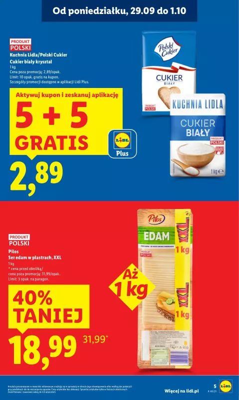 Lidl - gazetka promocyjna Oferta od poniedziałku od poniedziałku 29.09 do środy 01.10 - strona 5