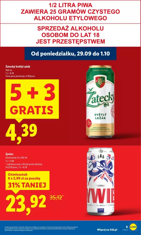 Lidl - gazetka promocyjna Oferta od poniedziałku od poniedziałku 29.09 do środy 01.10 - strona 9