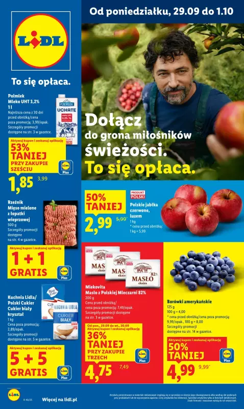 Lidl - gazetka promocyjna Oferta od poniedziałku od poniedziałku 29.09 do środy 01.10
