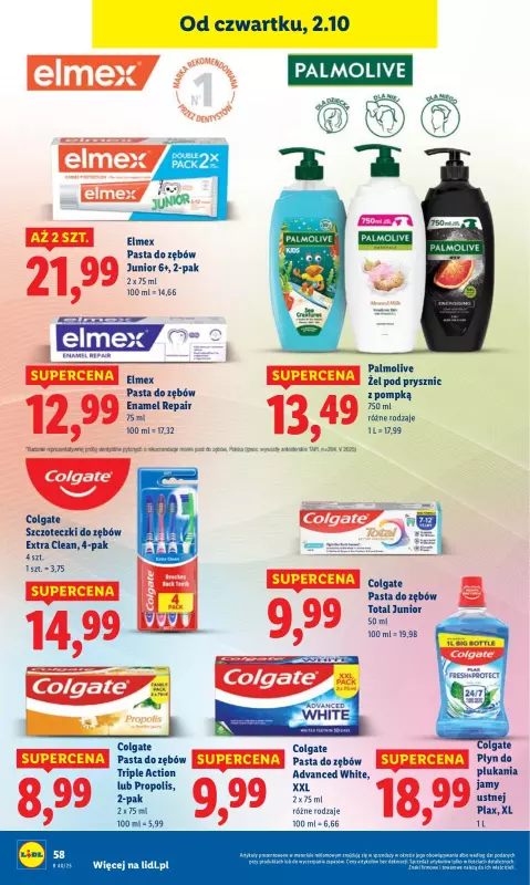 Lidl - gazetka promocyjna Oferta od czwartku od czwartku 02.10 do soboty 04.10 - strona 62