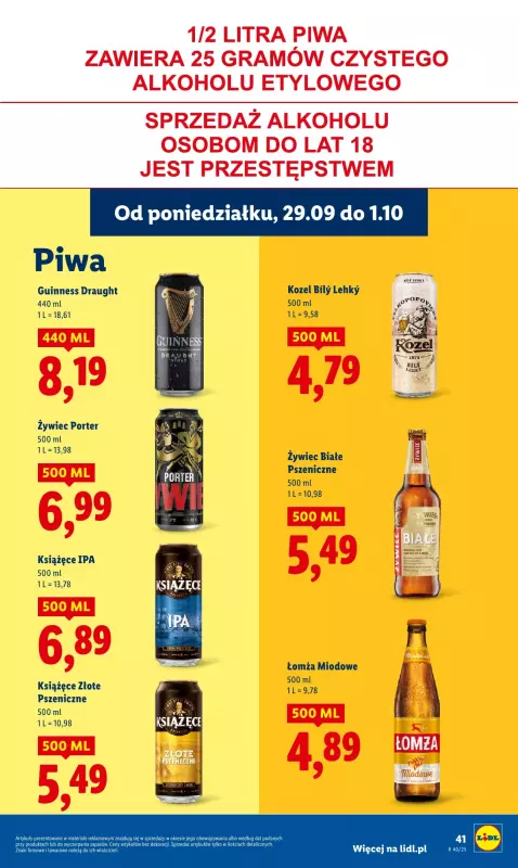 Lidl - gazetka promocyjna Oferta od poniedziałku od poniedziałku 29.09 do środy 01.10 - strona 45