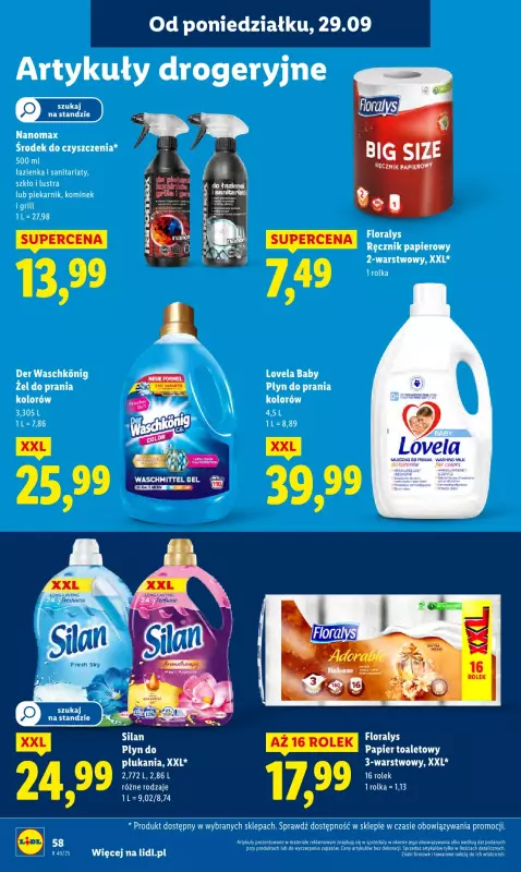Lidl - gazetka promocyjna Oferta od poniedziałku od poniedziałku 29.09 do środy 01.10 - strona 62