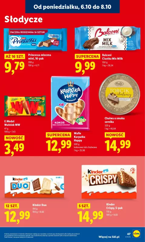 Lidl - gazetka promocyjna Oferta od poniedziałku od poniedziałku 06.10 do środy 08.10 - strona 47