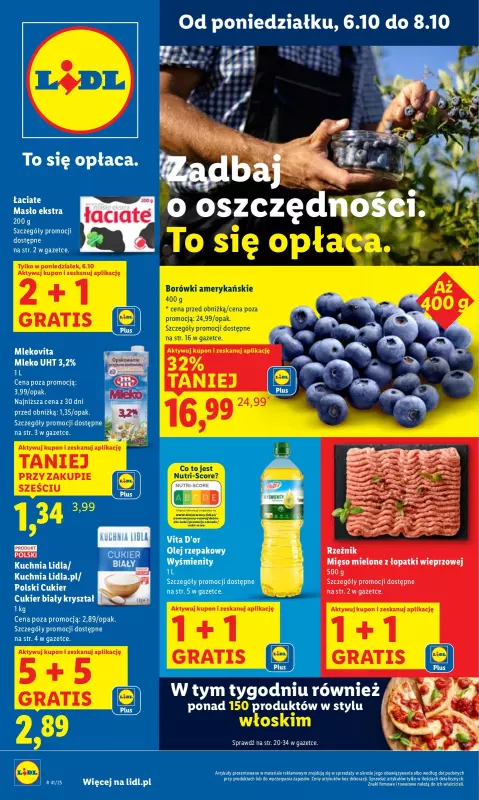 Lidl - gazetka promocyjna Oferta od poniedziałku od poniedziałku 06.10 do środy 08.10