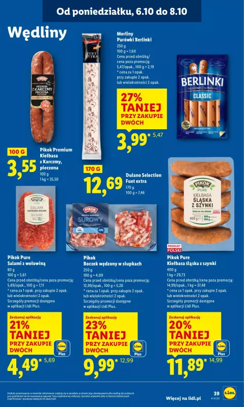 Lidl - gazetka promocyjna Oferta od poniedziałku od poniedziałku 06.10 do środy 08.10 - strona 39