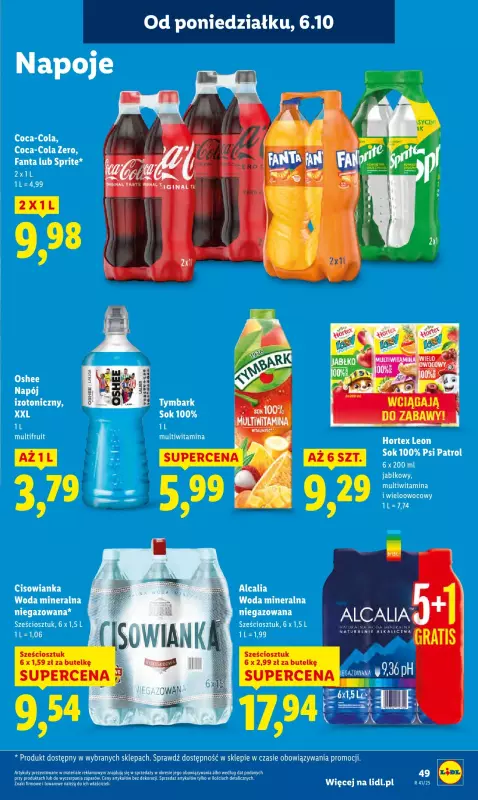 Lidl - gazetka promocyjna Oferta od poniedziałku od poniedziałku 06.10 do środy 08.10 - strona 49