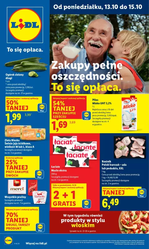 Lidl - gazetka promocyjna Oferta od poniedziałku od poniedziałku 13.10 do środy 15.10