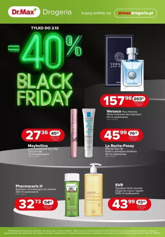 #CYBER MONDAY - gazetka promocyjna Dr.Max I -40% Black Friday od piątku 22.11 do poniedziałku 02.12