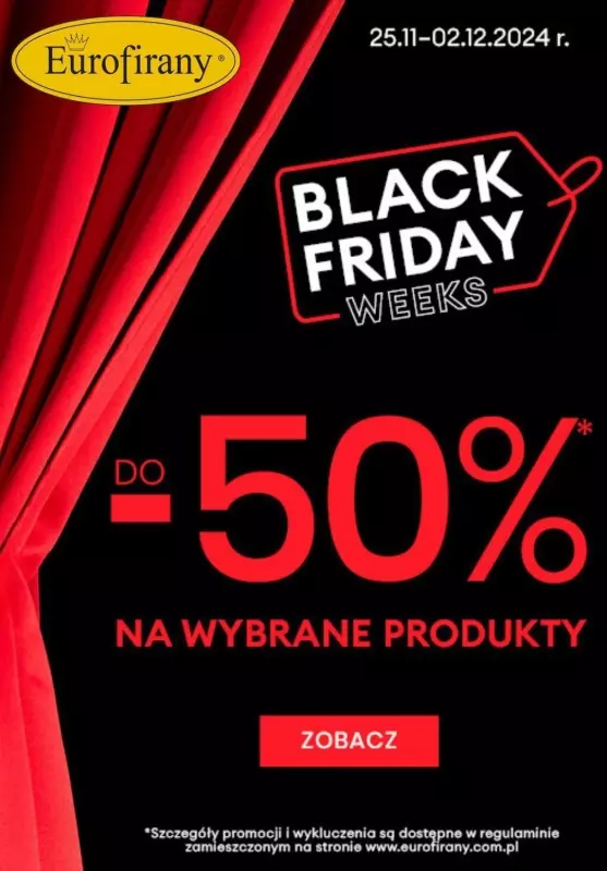 #CYBER MONDAY - gazetka promocyjna Eurofirany | Do -50% na wybrane produkty - Black Friday! od poniedziałku 25.11 do poniedziałku 02.12