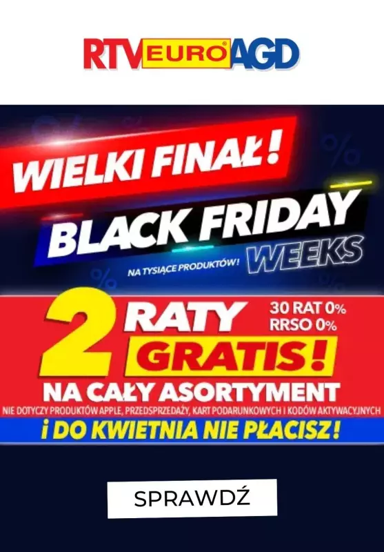 #CYBER MONDAY - gazetka promocyjna RTV EURO AGD | Wielki finał black friday weeks! od środy 27.11 do czwartku 05.12