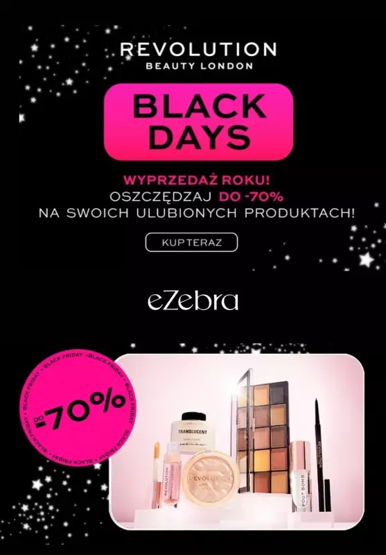 #CYBER MONDAY - gazetka promocyjna eZebra | Makeup Revolution do -70% na Black Days od czwartku 28.11 