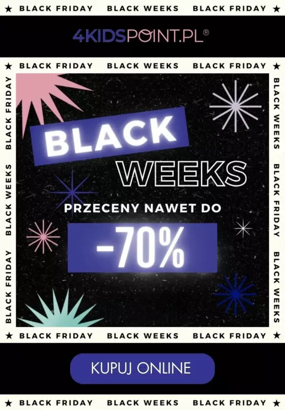 #CYBER MONDAY - gazetka promocyjna 4kidspoint | Do -70% wyprzedaż dla dzieci od czwartku 28.11 