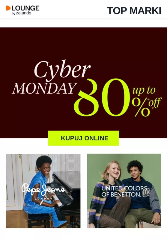 #CYBER MONDAY - gazetka promocyjna Lounge by Zalando | Do -80% oferty na CYBER MONDAY! od poniedziałku 02.12 do czwartku 05.12