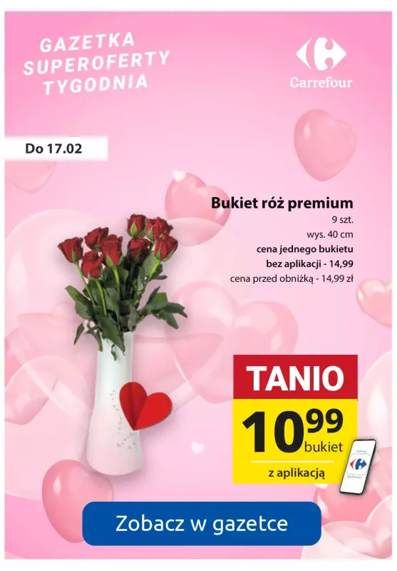 2024 Walentynki - gazetka promocyjna Czekoladki i kwiaty na Walentynki do -80% | Biedronka, Carrefour ... od poniedziałku 12.02 do środy 14.02 - strona 18