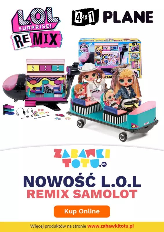 zabawkitotu.pl - gazetka promocyjna LOL REMIX nowość samolot 4w1 od poniedziałku 26.10 do piątku 06.11