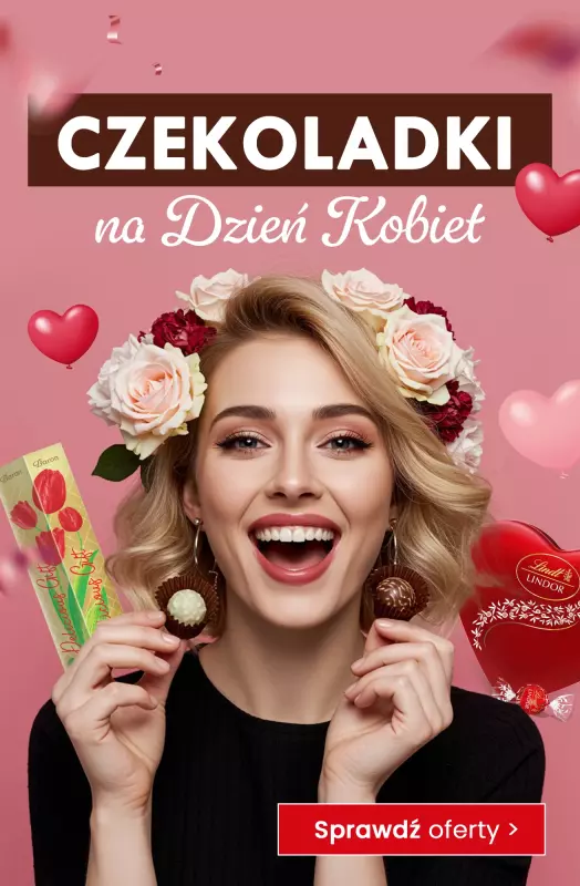 #Dzień Kobiet - gazetka promocyjna Czekoladki na Dzień Kobiet w SUPERCENACH! od środy 05.03 do soboty 08.03