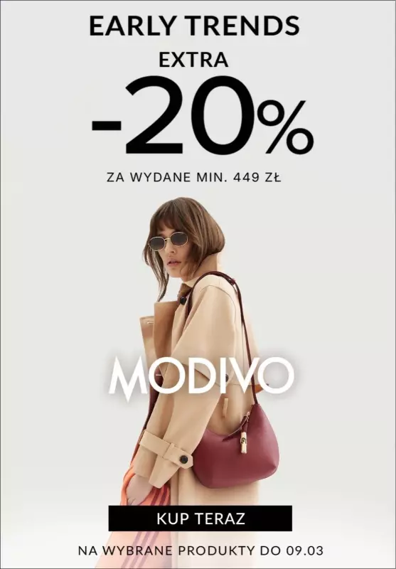 Modivo - gazetka promocyjna Extra -20% na wybrane produkty przy zakupach za min. 449 zł od czwartku 27.02 do niedzieli 09.03