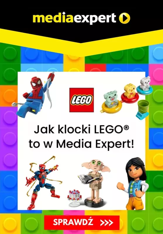 2024 Dzień Dziecka - gazetka promocyjna Media Expert | Klocki LEGO w supercenach! od wtorku 28.05 