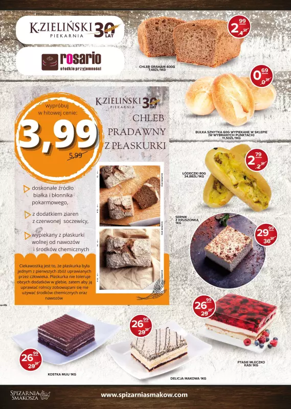 Spiżarnia Smakosza - gazetka promocyjna Plakat pieczywo od piątku 19.08 do środy 31.08