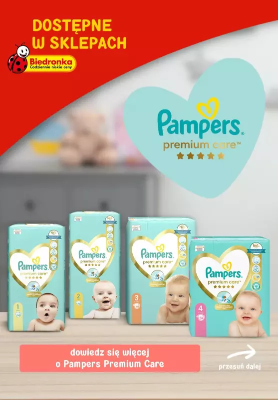  Pampers - gazetka promocyjna Dowiedz się więcej o Pampers Premium Care! od wtorku 20.02 do soboty 02.03
