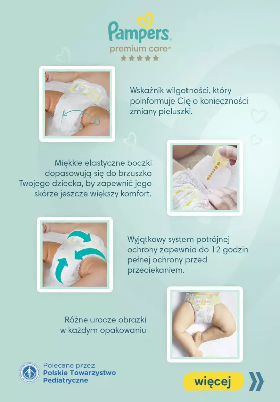  Pampers - gazetka promocyjna Dowiedz się więcej o Pampers Premium Care od wtorku 01.10 do czwartku 31.10 - strona 4