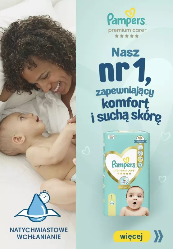  Pampers - gazetka promocyjna Dowiedz się więcej o Pampers Premium Care od wtorku 01.10 do czwartku 31.10 - strona 2