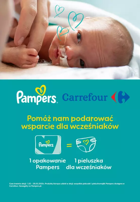  Pampers - gazetka promocyjna Wsparcie dla wcześniaków od soboty 01.02 do piątku 28.02