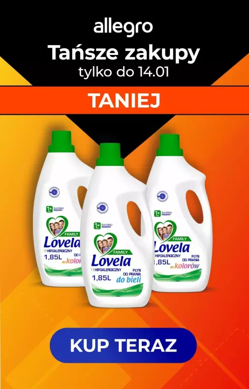 Lovela - gazetka promocyjna Tańsze zakupy Lovela na Allegro! Sprawdź oferty od poniedziałku 08.01 do niedzieli 14.01