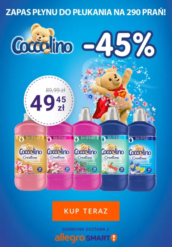 Unilever - gazetka promocyjna Produkty Coccolino do -45% taniej! od środy 24.06 do poniedziałku 06.07