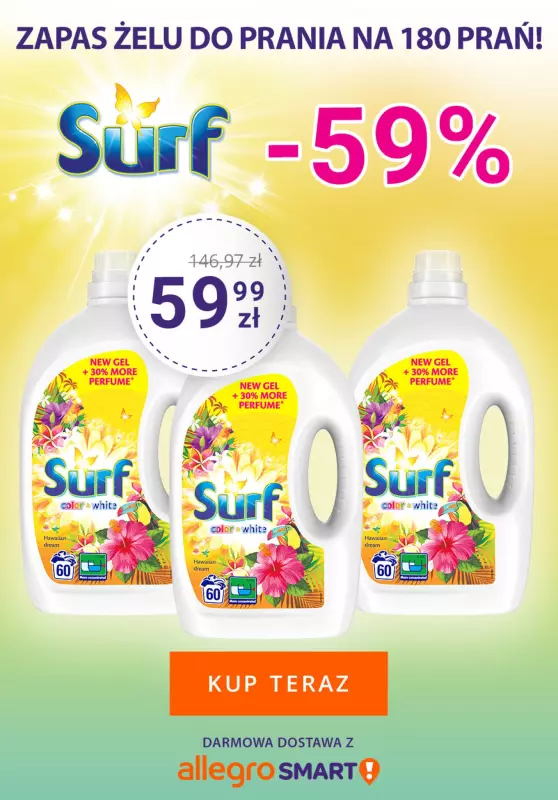Unilever - gazetka promocyjna Produkty Surf do -62% taniej! od piątku 03.07 do poniedziałku 06.07