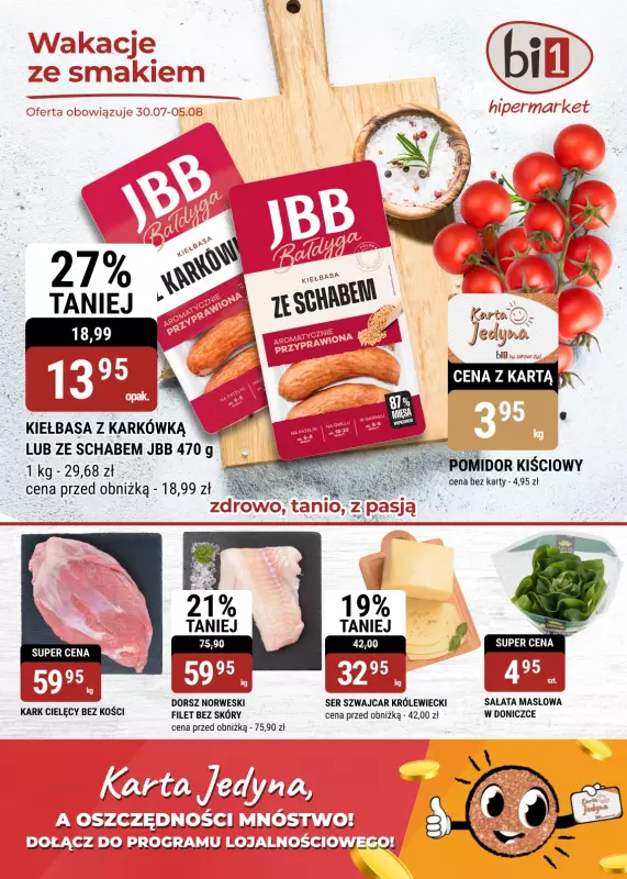 bi1 - gazetka promocyjna Gazetka Szczecin I Wakacje ze smakiem od środy 30.07 do wtorku 05.08