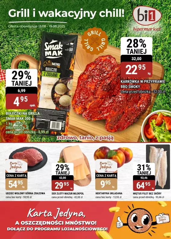 bi1 - gazetka promocyjna Gazetka Ełk I Grill i wakacyjny chill od środy 13.08 do wtorku 19.08