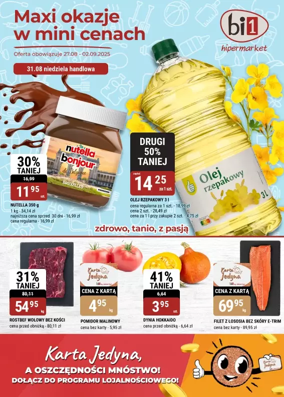 bi1 - gazetka promocyjna Gazetka Rzeszów | | Maxi okazje w mini cenach od środy 27.08 do wtorku 02.09
