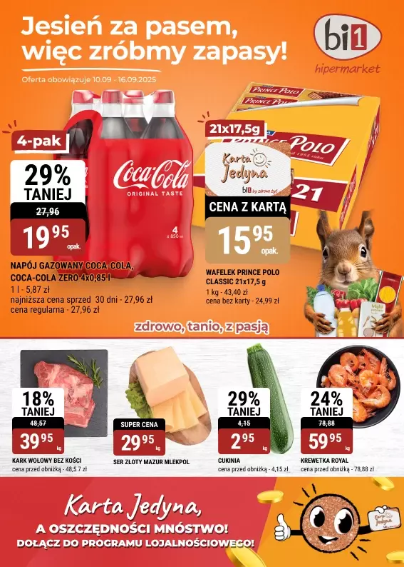 bi1 - gazetka promocyjna Gazetka Ełk, Rzeszów, Szczecin  I Jesień za pasem, więc zróbmy zapasy! od środy 10.09 do wtorku 16.09