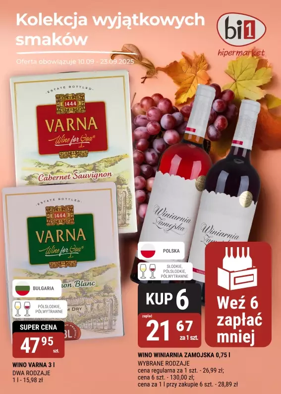bi1 - gazetka promocyjna Kolekcja wyjątkowych smaków od środy 10.09 do wtorku 23.09