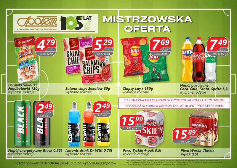 Społem - Blisko i Korzystnie - gazetka promocyjna Plakat promocyjny PSS Poznań od wtorku 18.06 do niedzieli 30.06