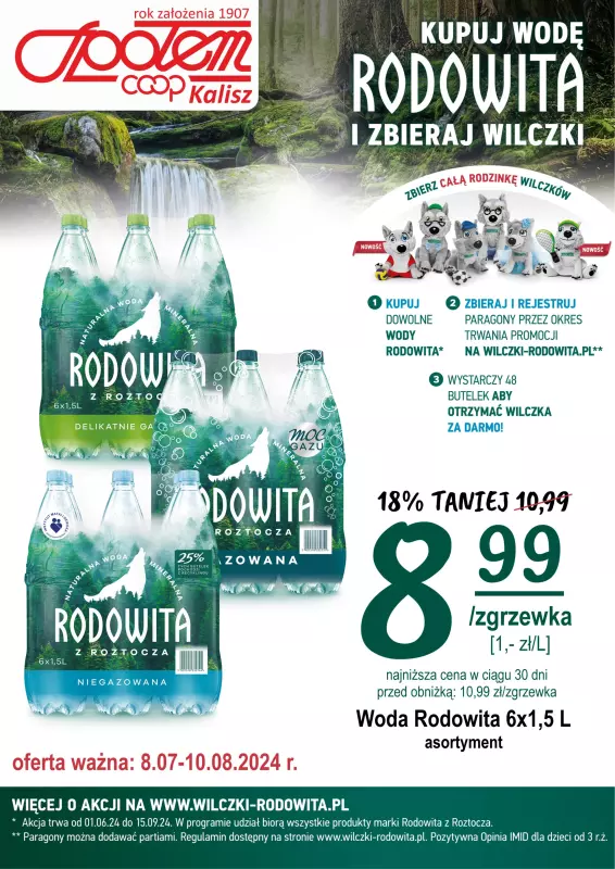 Społem - Blisko i Korzystnie - gazetka promocyjna Plakat promocyjny PSS Kalisz od poniedziałku 08.07 do soboty 10.08