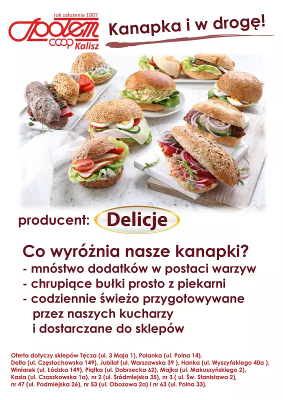 Społem - Blisko i Korzystnie - gazetka promocyjna Plakat promocyjny PSS Kalisz od środy 28.08 do niedzieli 06.10